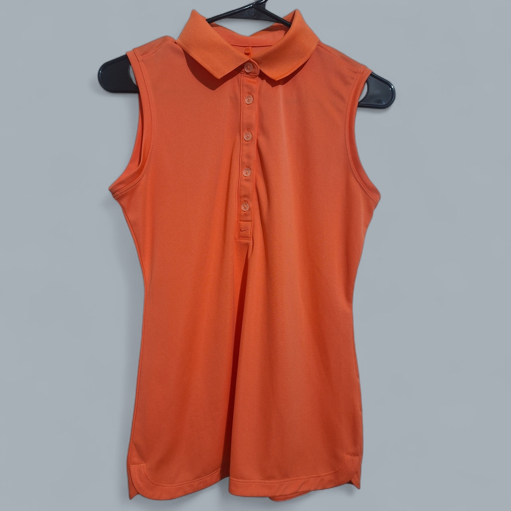 NIKE Tour Performance Dry Fit Top Sleeveless Orange Small